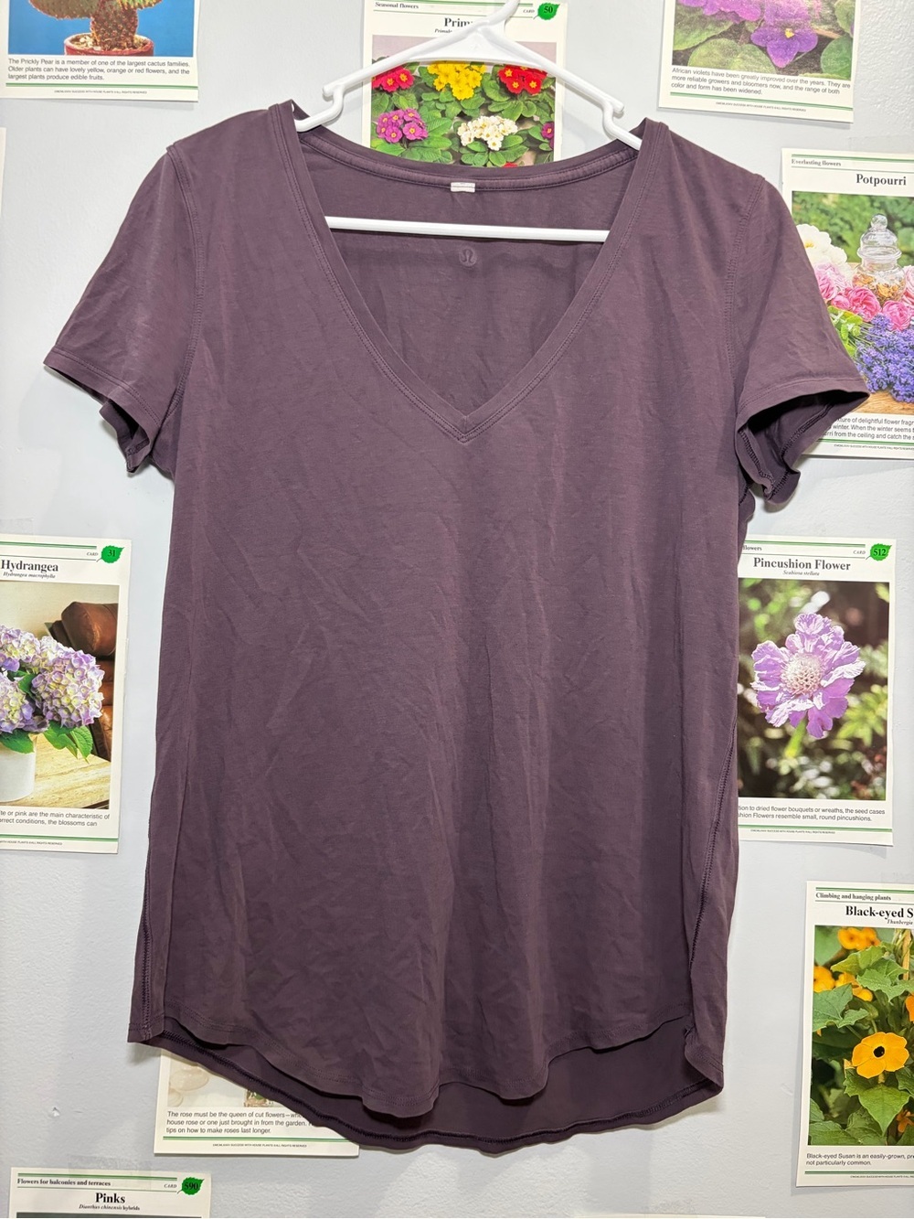 lululemon athletica Plum V-Neck Short Sleeve Tee